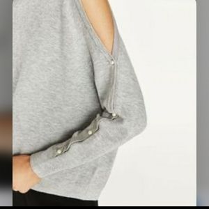 Zara Cold Shoulder Knit Sweater with Pearls